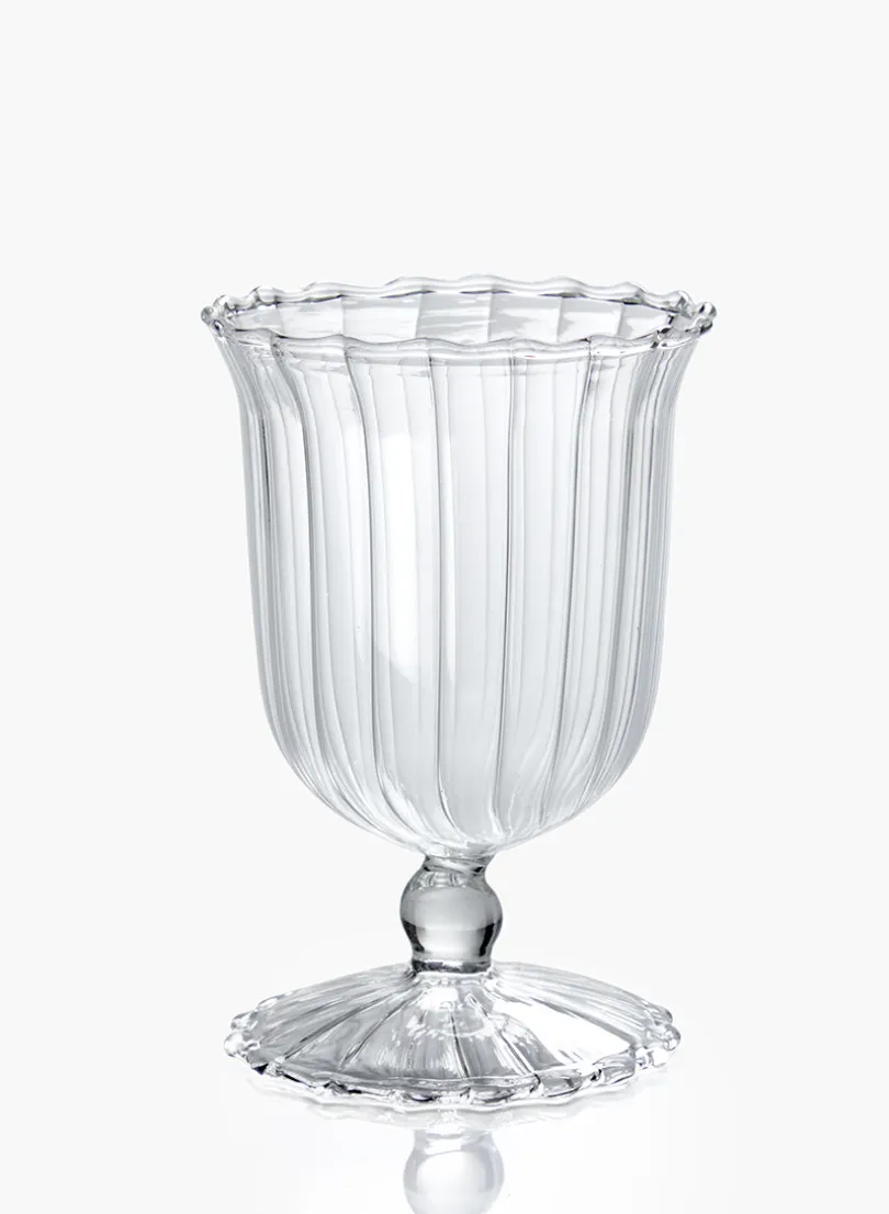 5.25in Tall Optical Glass Mini Urn Vase