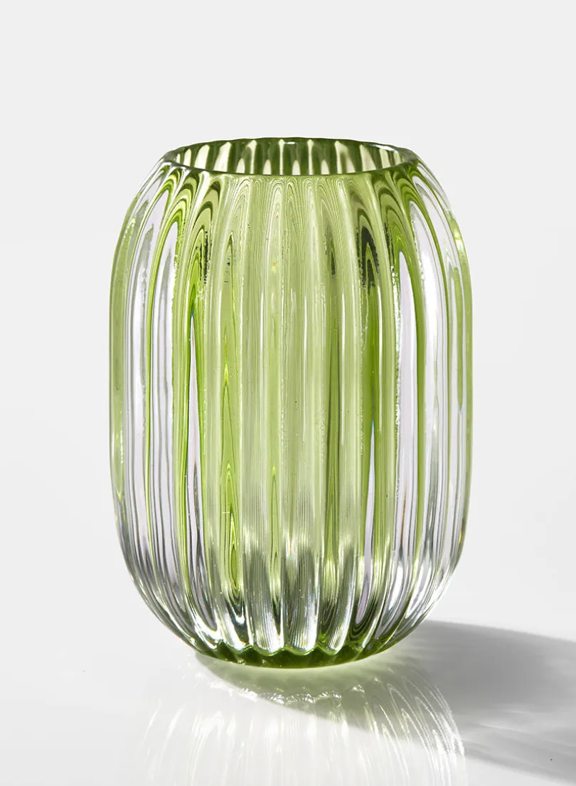 5in Tall Optical Glass Votive Holder