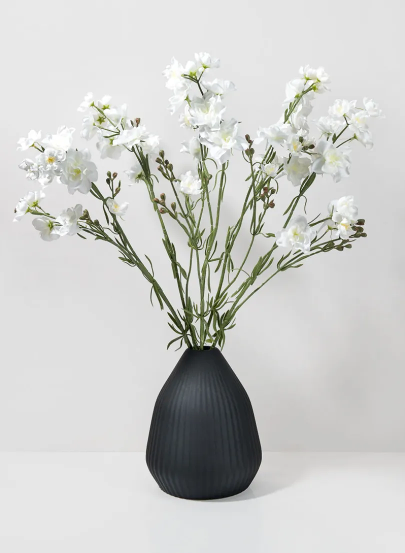 8in Tall Oslo Black Conical Vase, Large