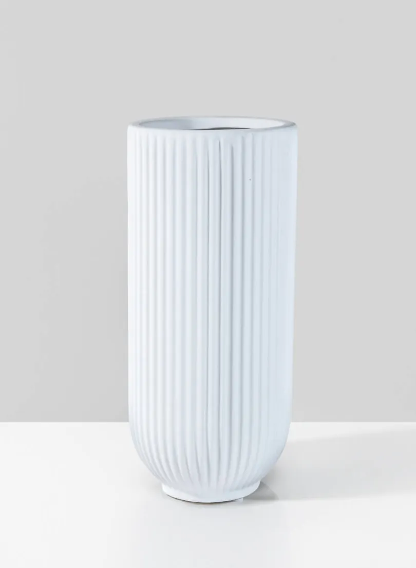 11.5in Tall Oslo White Vase, Large