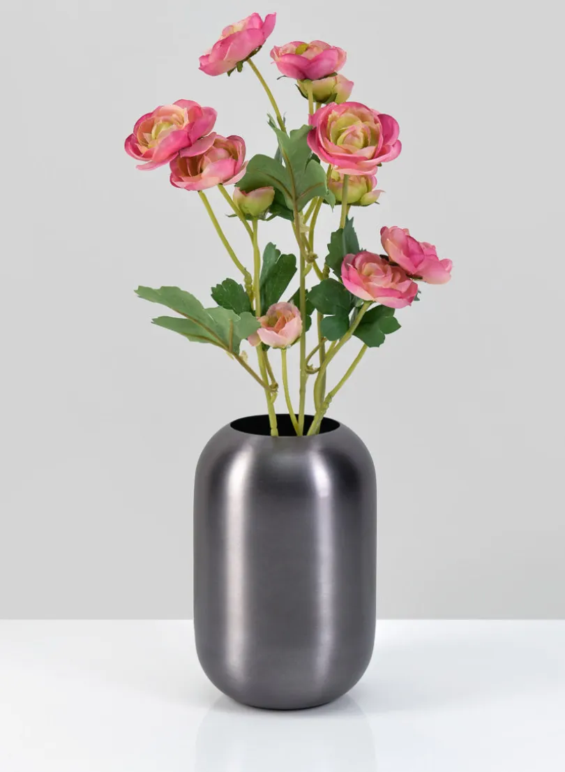 6in Tall Oviedo Stainless Steel Platinum Bullet Vase