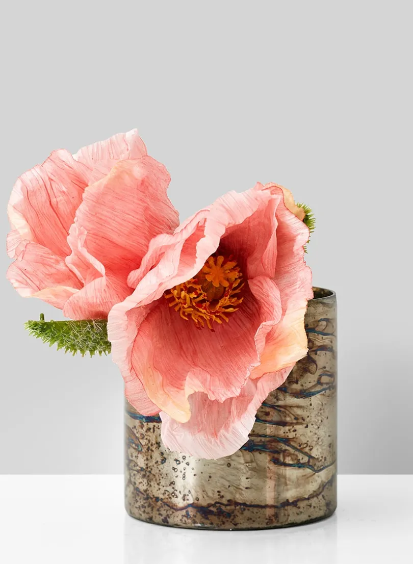 4in Tall Oxidized Champagne Mercury Glass Vase
