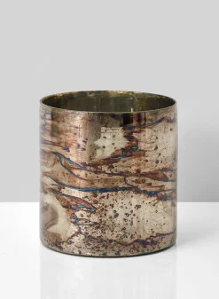 4in Tall Oxidized Champagne Mercury Glass Vase