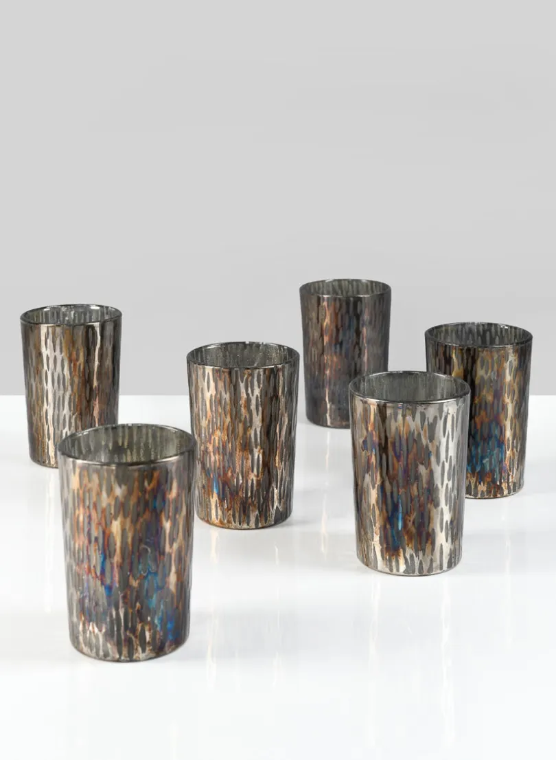 3.25in Tall Oxidized Glass Votive Holder, Set of 6