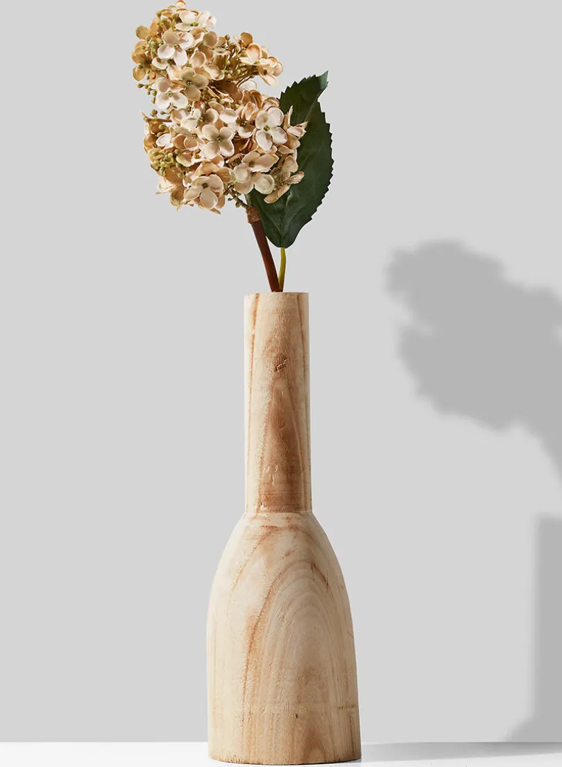14.5in Tall Paulownia Wood Bottle Vase, Set of 2