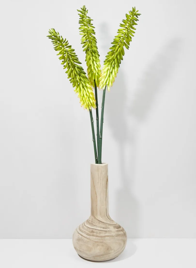 12in Tall Paulownia Wood Bottle Vase, Set of 2