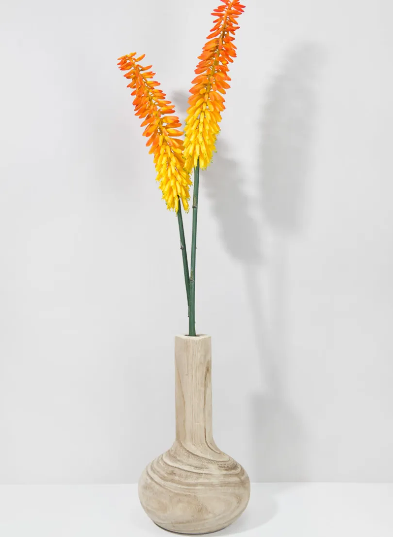 12in Tall Paulownia Wood Bottle Vase, Set of 2