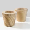 4.5in Tall Paulownia Wood Pot, Set of 2