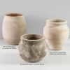 9in Tall Petra Aged Terracotta Jar Planter