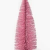 10in Tall Pink Frost Glittered Tabletop Christmas Tree, Case of 12