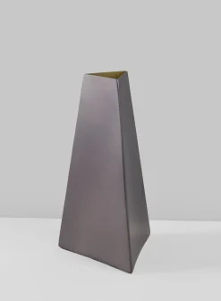 8.25in Tall Pisa Triangle Stainless Steel Vase