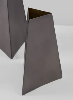 6.75in Tall Pisa Triangle Stainless Steel Vase