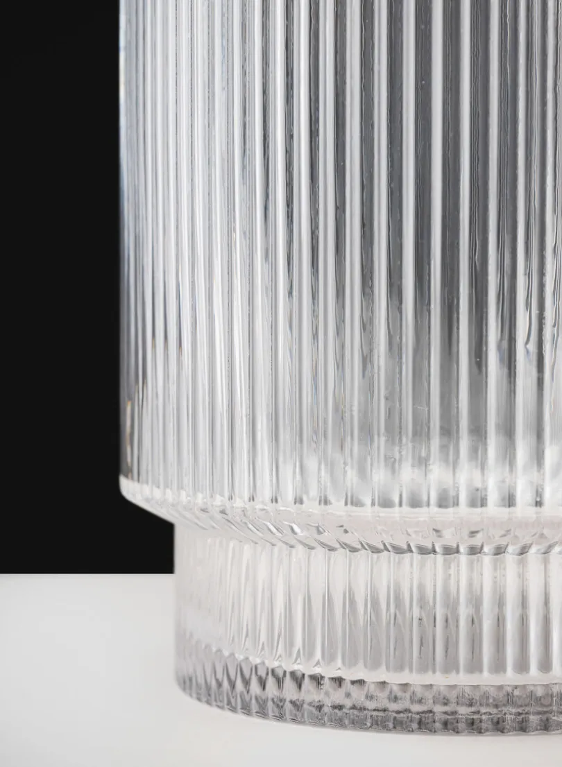 11in Tall Pleated Glass Cylinder