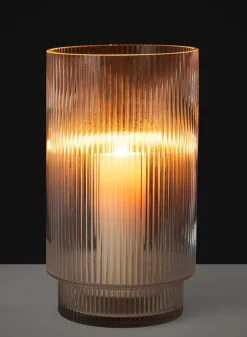 11in Tall Pleated Glass Cylinder