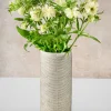 11in Tall Porto Aged Natural Stoneware Ceramic Cylinder