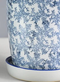 8in Tall Provence Ceramic Planter with Saucer