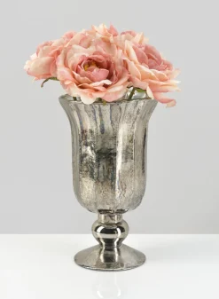 8.5in Tall Provence Platinum Glass Urn