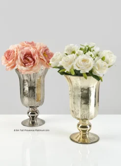 8.5in Tall Provence Platinum Glass Urn