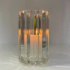 5in Tall Pyramid Crystal Glass Candleholder, Large
