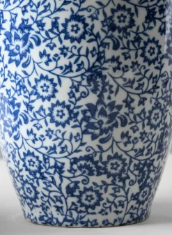 11in Tall Qing Dynasty Blue Floral Ceramic Vase