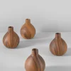 4in Tall Rabenda Dark Walnut Look Ceramic Bud Vase, Set of 4