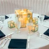 3in Tall Reflective Mirror Tea Light Glass Holder