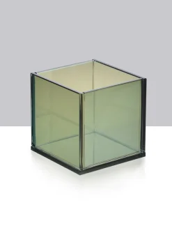 3in Tall Reflective Mirror Tea Light Glass Holder
