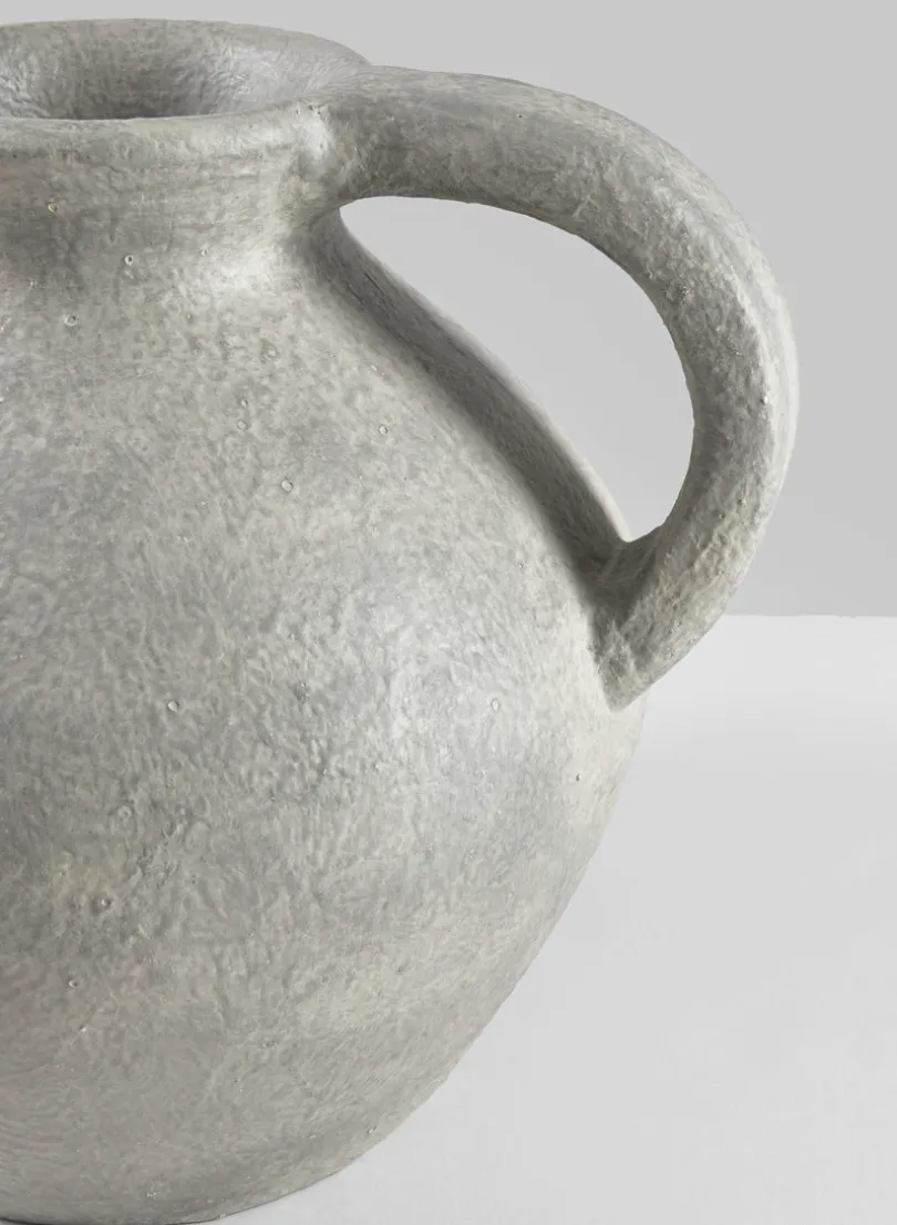 10.5in Tall Rezo Rustic Gray Pitcher Ceramic Vase