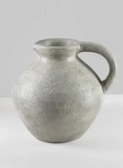10.5in Tall Rezo Rustic Gray Pitcher Ceramic Vase