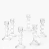 6in Tall Rippled Glass Candlestick