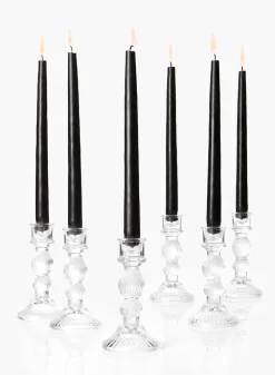 6in Tall Rippled Glass Candlestick