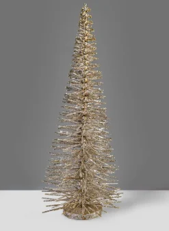 20in Tall Rose & Platinum Glitter Twig Tabletop Tree
