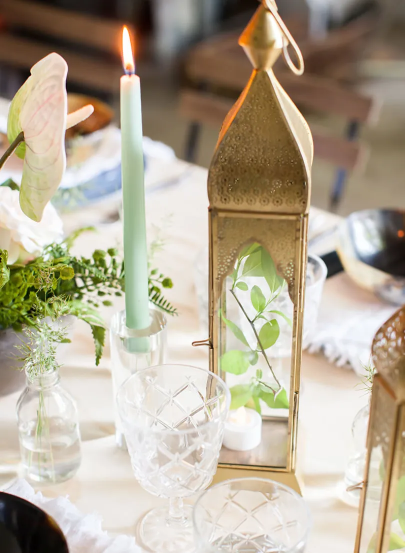 5in Tall Round Crystal Block Taper Candle Holder