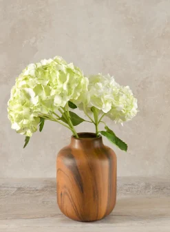 8in Tall Sakura Dark Walnut Look Ceramic Vase