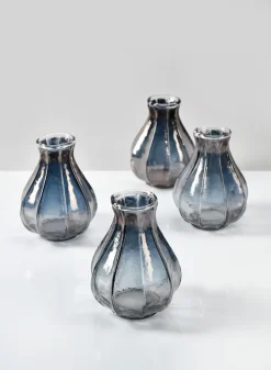 4in Tall Serendipity Bud Glass Vase, Set of 4