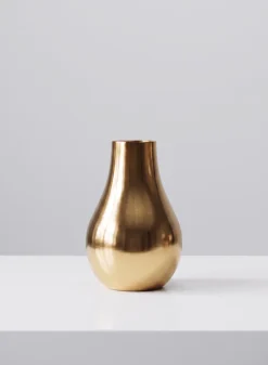 4in Tall Shiny Gold Bud Metal Vase, Set of 4