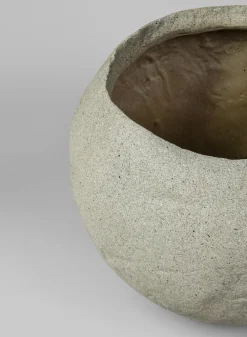 13in Tall Shirak Poly-Stone Sand Beige Planter