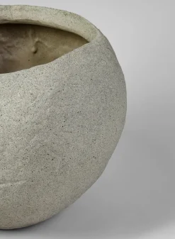 13in Tall Shirak Poly-Stone Sand Beige Planter