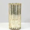 8in Tall Shirdi Old Gold Glass Vase, Medium