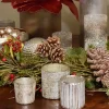 4in Tall Silver Corrugated Glass Votive Holder