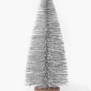 10in Tall Silver Frost Glittered Tabletop Christmas Tree, Case of 12