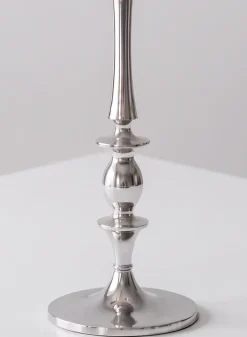 25.75in Tall Silver Metal Candelabra