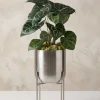 12.75in Tall Silver Planter With Stand