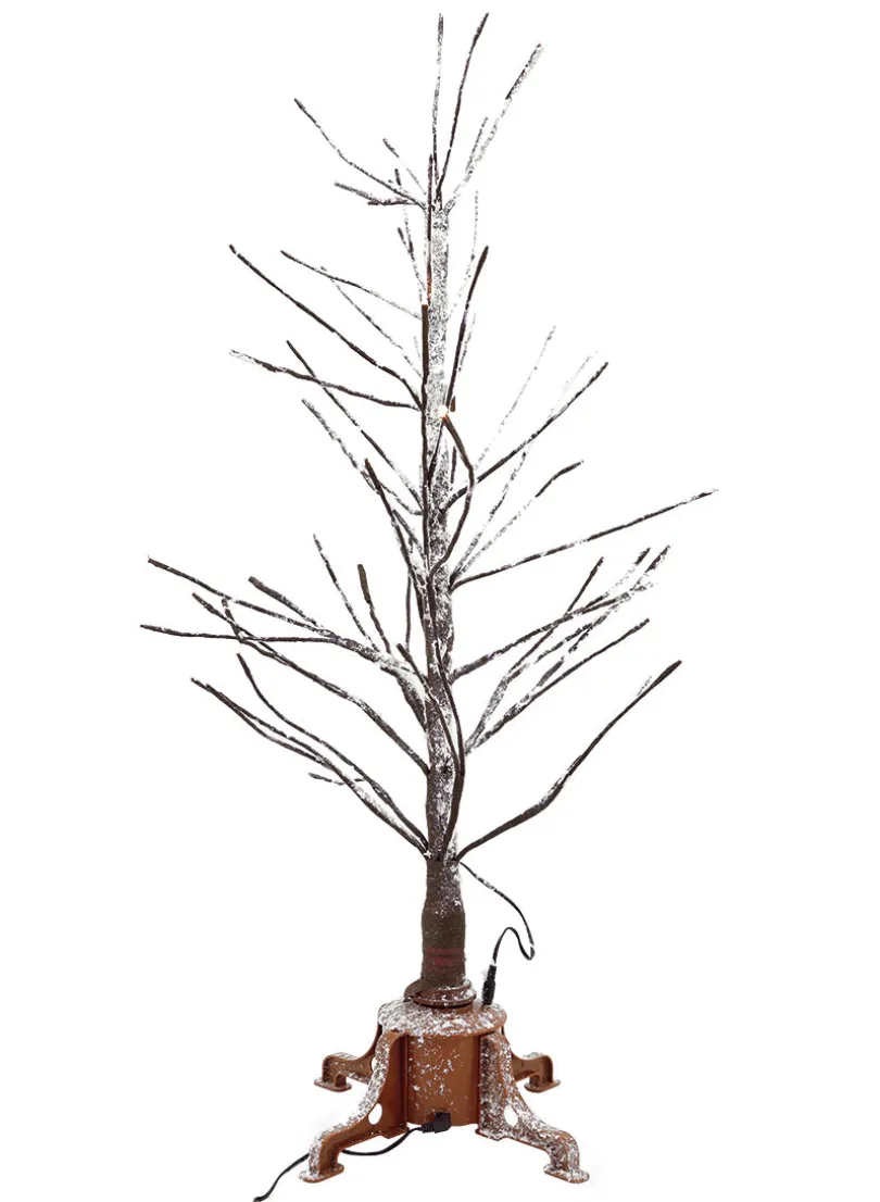 36in Tall Snowy Branch Christmas Tree With Warm White L.E.D Light Tips