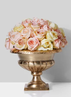10in Tall Sorrento Gold Aluminum Urn