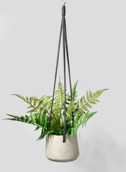 4.5in Tall Stone Gray Cement Hanging Pot