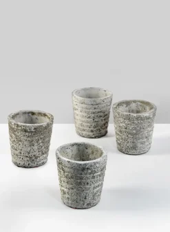 3in Tall Stone Wall Aged Planter, Set of 4