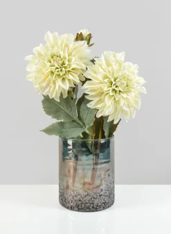 6in Tall Strasbourg Speckled Grey Luster Glass Cylinder