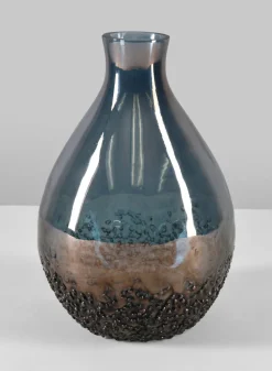 6in Tall Suenos Artisan Speckled Smoke Luster Glass Vase