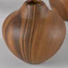 5in Tall Sumire Dark Walnut Look Ceramic Deco Vase, Set of 2